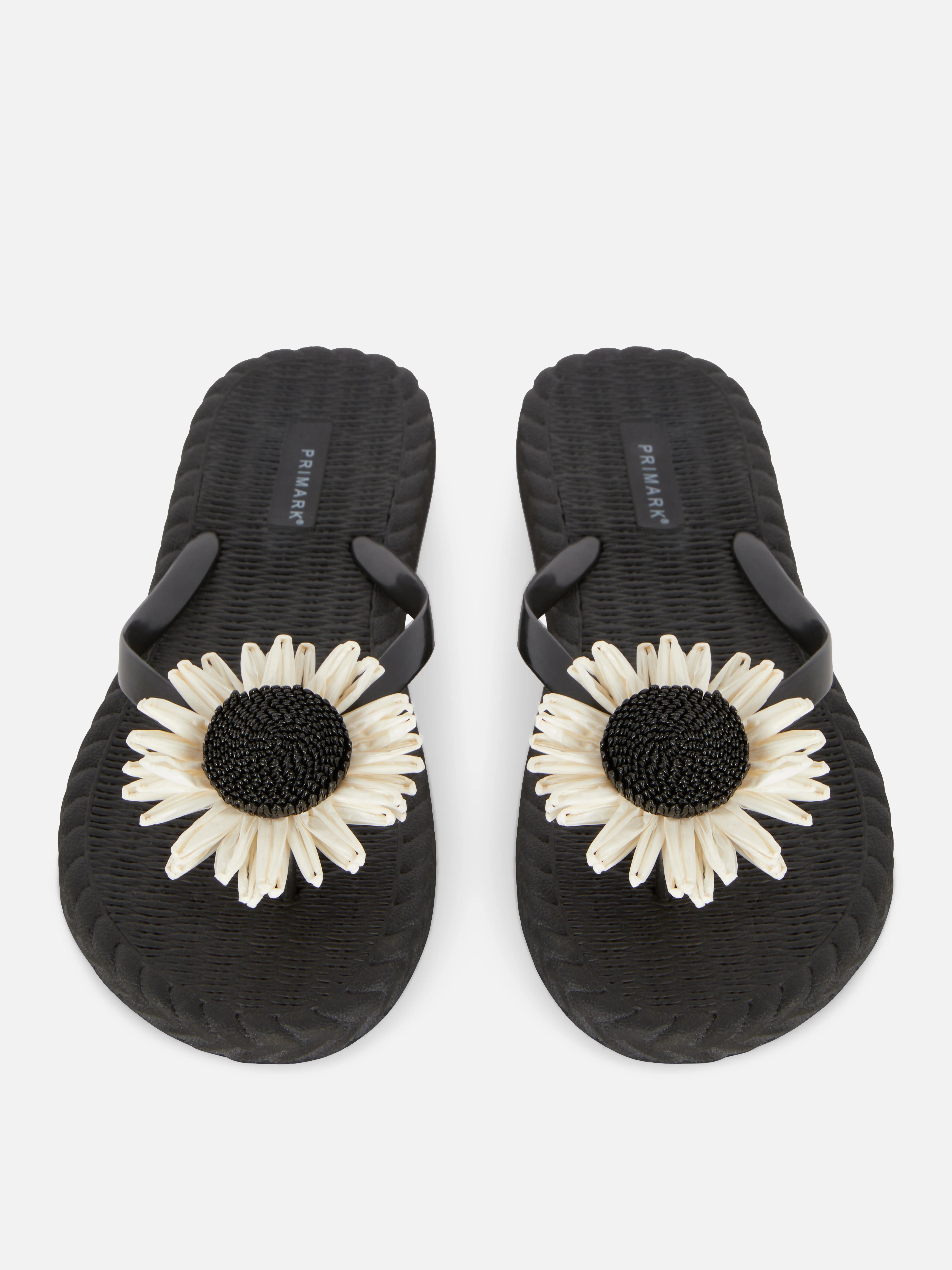 Chanclas con girasol tejido