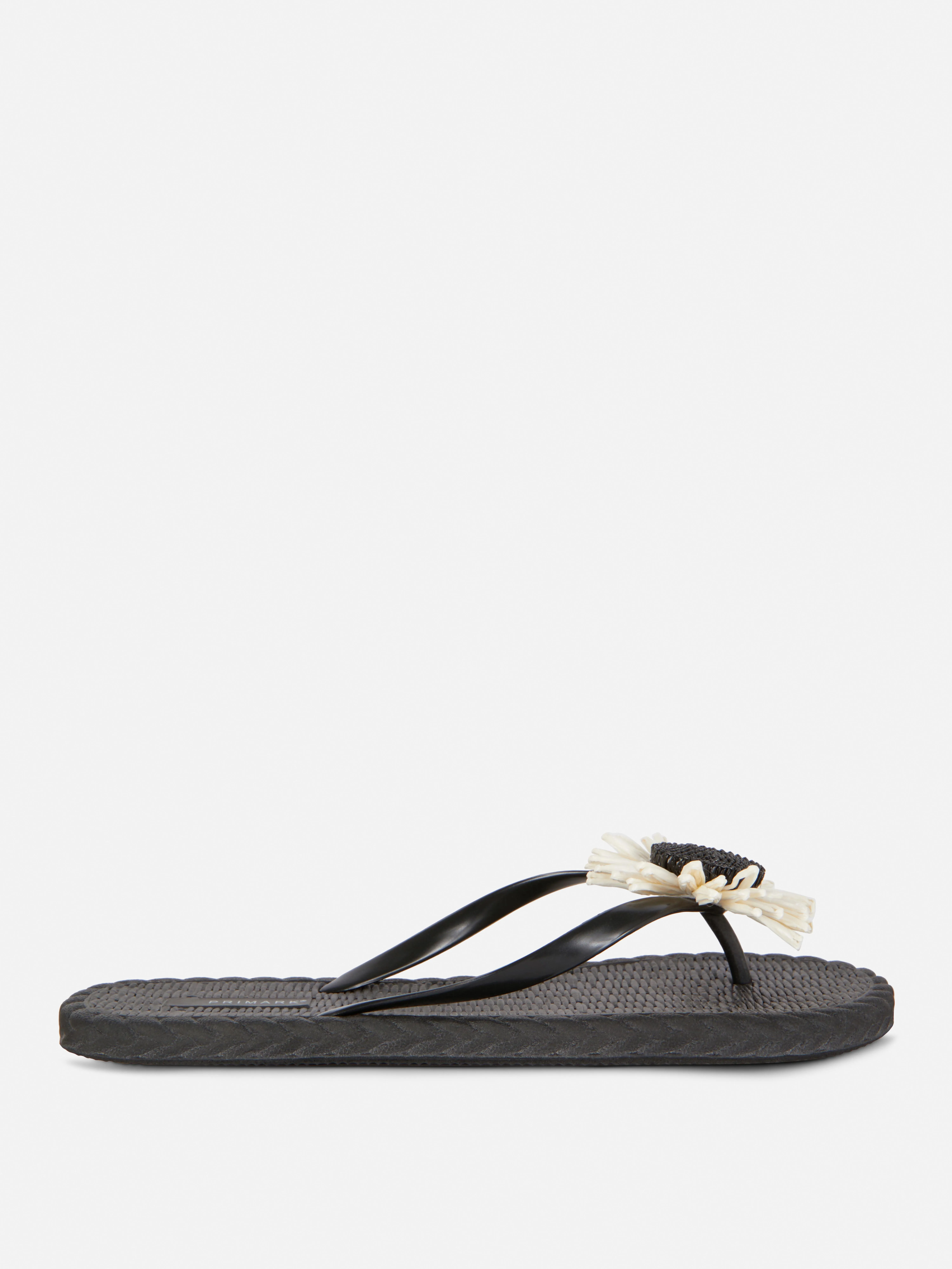 Chanclas con girasol tejido