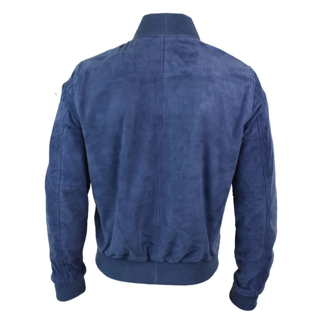 Chaqueta Bomber para caballero Infinity Varsity cuero de ante auténtico estilo Clásico Retro Vintage