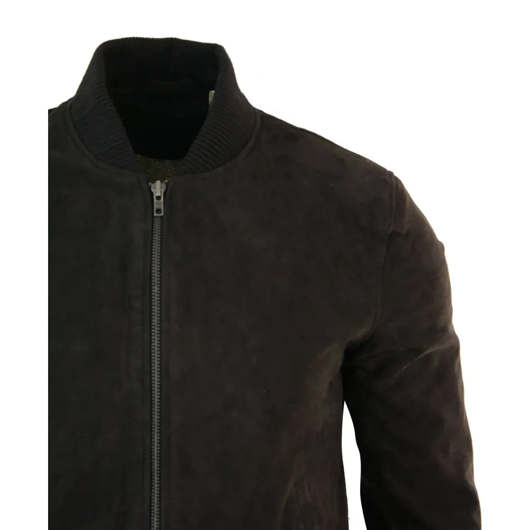 Chaqueta Bomber para caballero Infinity Varsity cuero de ante auténtico estilo Clásico Retro Vintage