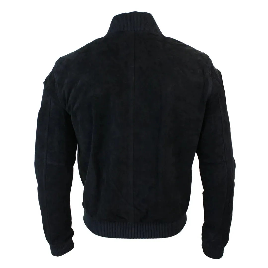 Chaqueta Bomber para caballero Infinity Varsity cuero de ante auténtico estilo Clásico Retro Vintage