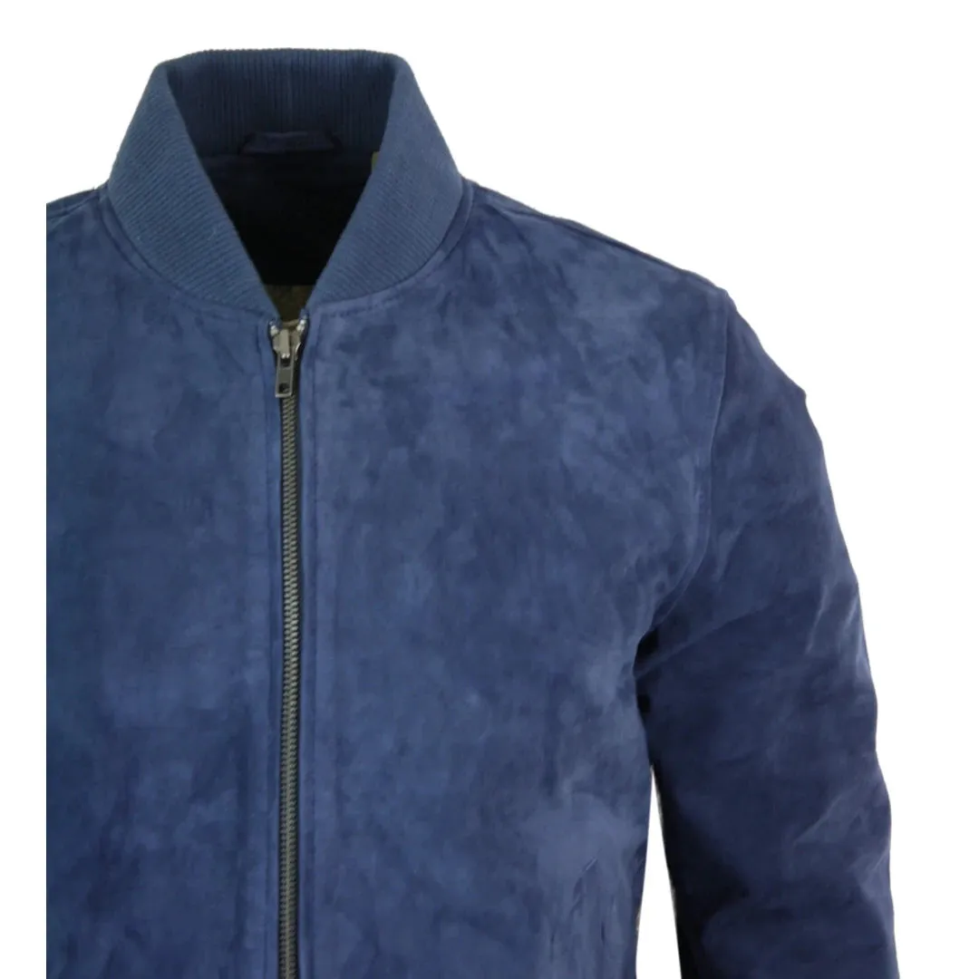 Chaqueta Bomber para caballero Infinity Varsity cuero de ante auténtico estilo Clásico Retro Vintage