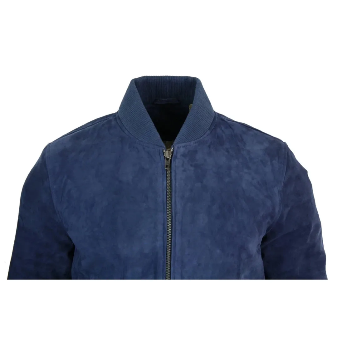 Chaqueta Bomber para caballero Infinity Varsity cuero de ante auténtico estilo Clásico Retro Vintage