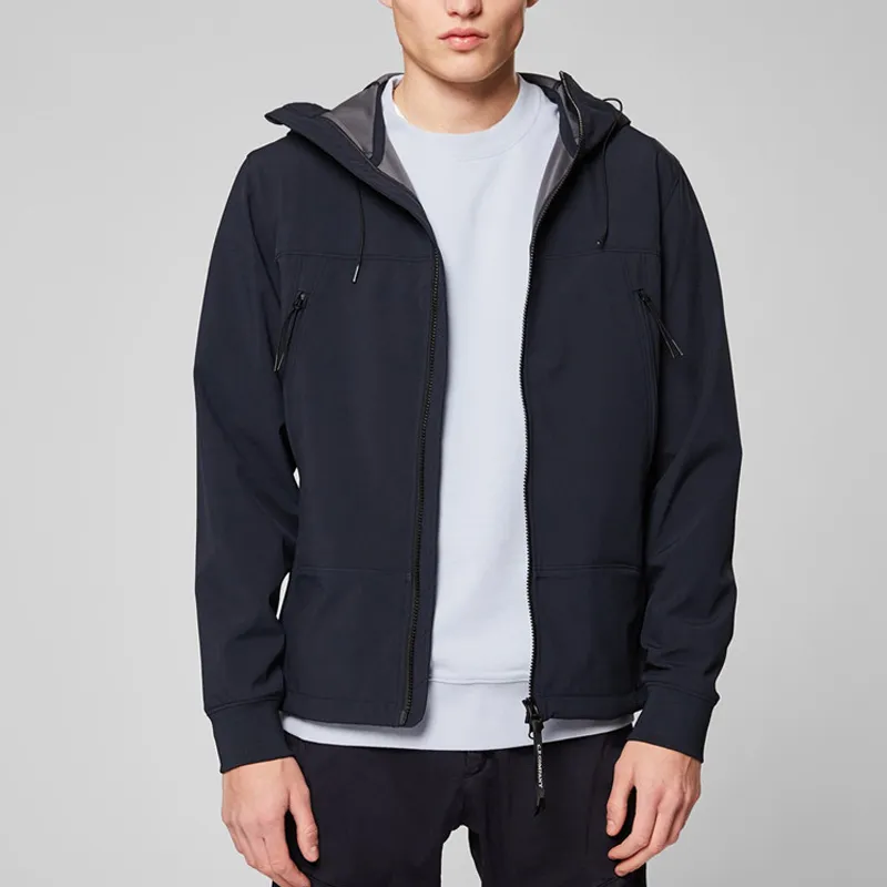 Chaqueta con capucha para senderismo de alta calidad, chaquetas cortavientos cálidas de talla grande para hombre