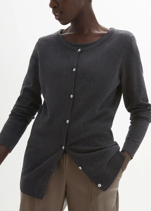 Chaqueta de punto Antracita jaspeado
