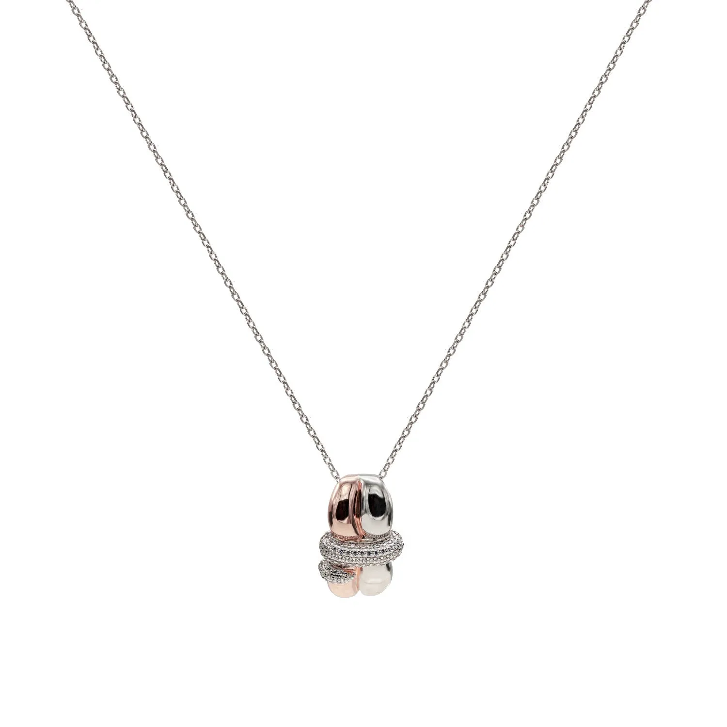 Collares con colgantes diseo irregular abrazados por un carril de circonitas