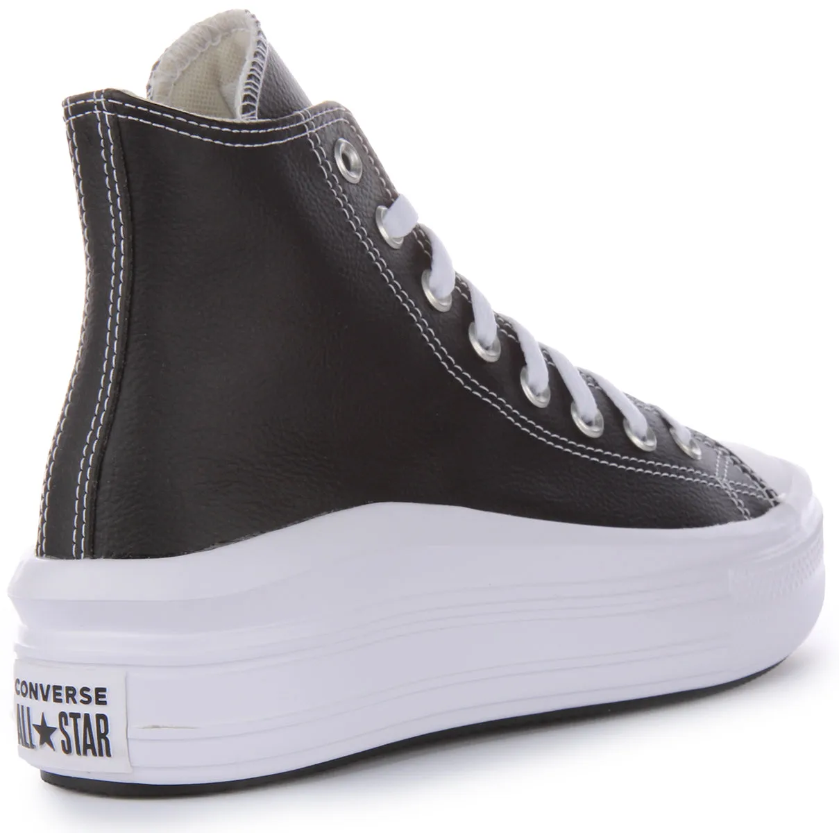 Converse CT AS Move Platform Zapatillas Altas de Cuero para Mujeres en Negro y Blanco