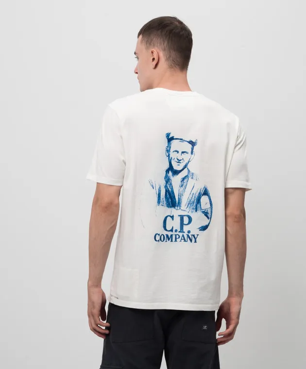 C.P. COMPANY WHITE TSHIRT WITH LOGO