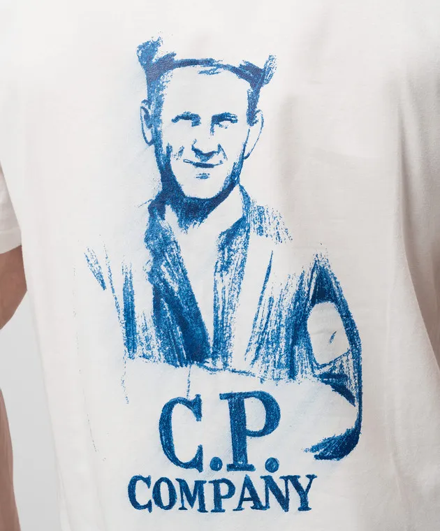 C.P. COMPANY WHITE TSHIRT WITH LOGO