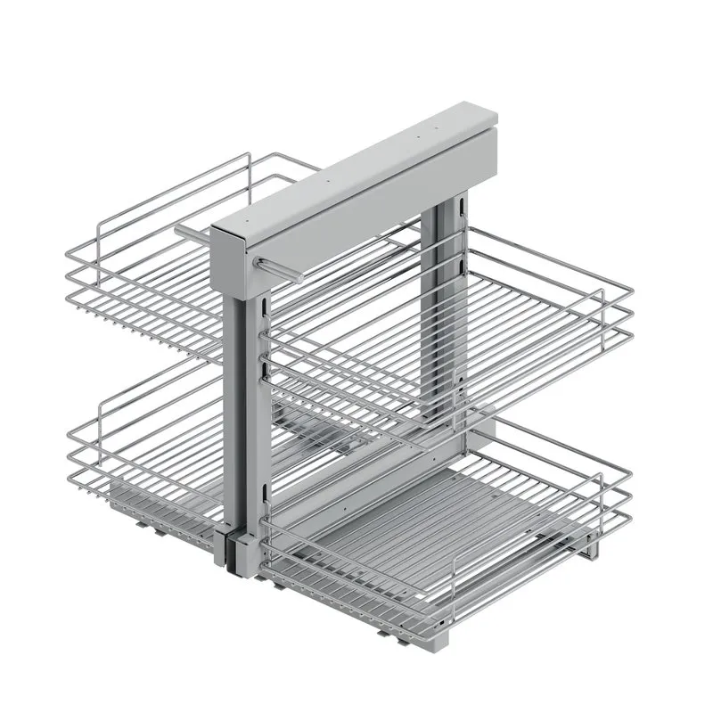 Emuca Rinconero articulado Suprastar para mueble de cocina, Derecha, Cromado, Acero, 1 ud.