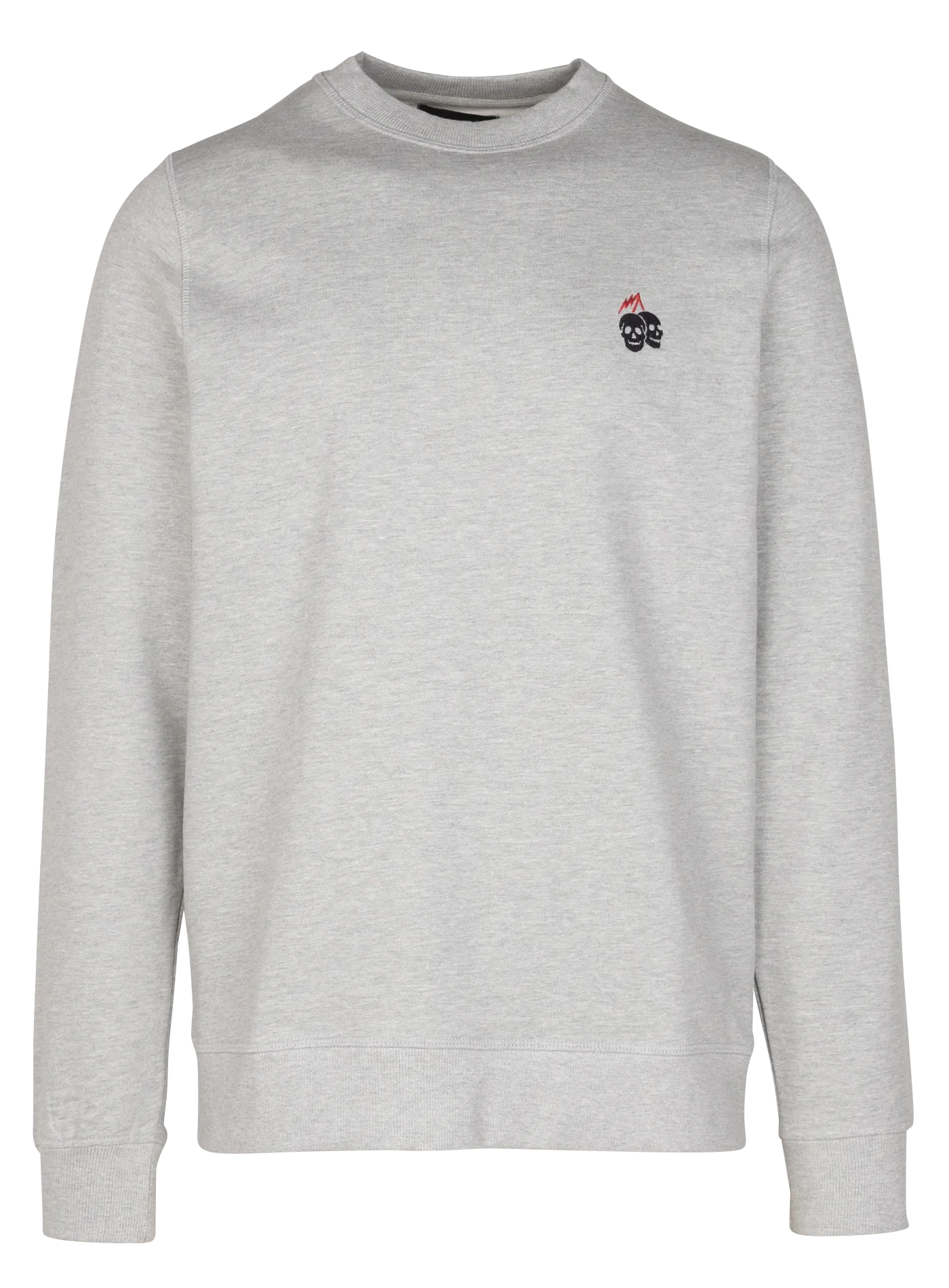 ETOL  SUDADERA RECTA CON CUELLO REDONDO BORDADO EN MEZCLA DE ALGODóN EN GRIS