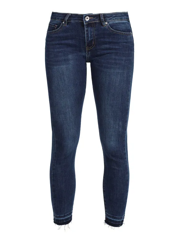 Farfallina Vaqueros de mujer slim fit con acabado cortado a láser