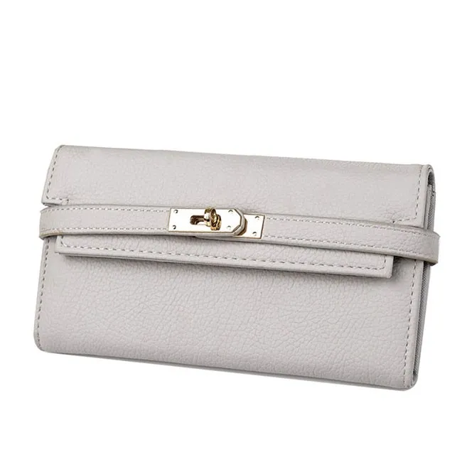 FASHION LITCHI PATTERN LADIES CLUTCH BAG MULTICARD PURSE LONG WALLET