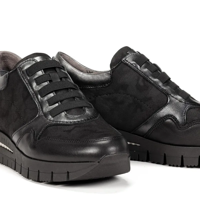 FLUCHOS Meryl F1623 Negro Deportiva elásticos mujer