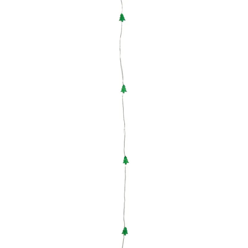 Guirnalda Luces Navidad Arboles 20 Leds Color Verde. Luz navidad interiores IP20 A Pilas 3AA (No Incluida)