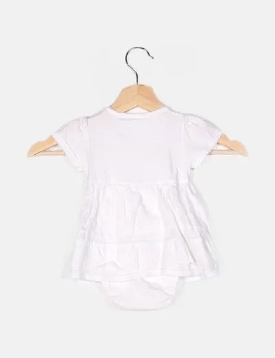 H&M Vestido blanco combinado manga corta