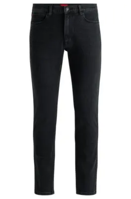 Jeans extra slim fit en denim negro de tacto suave