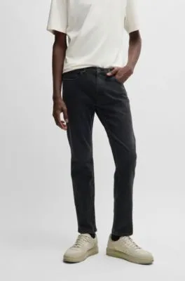 Jeans extra slim fit en denim negro de tacto suave
