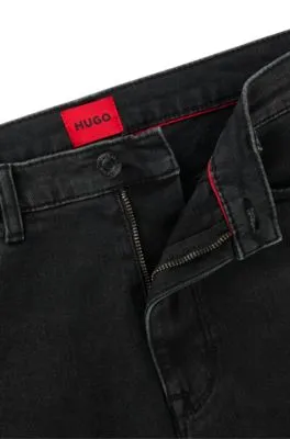 Jeans extra slim fit en denim negro de tacto suave