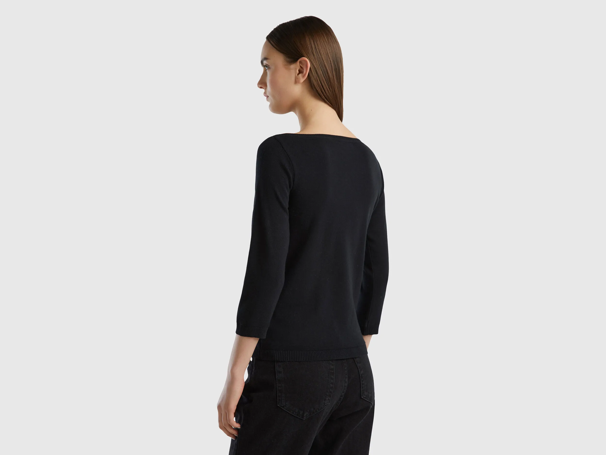 Jersey de 100 % algodón con escote barco