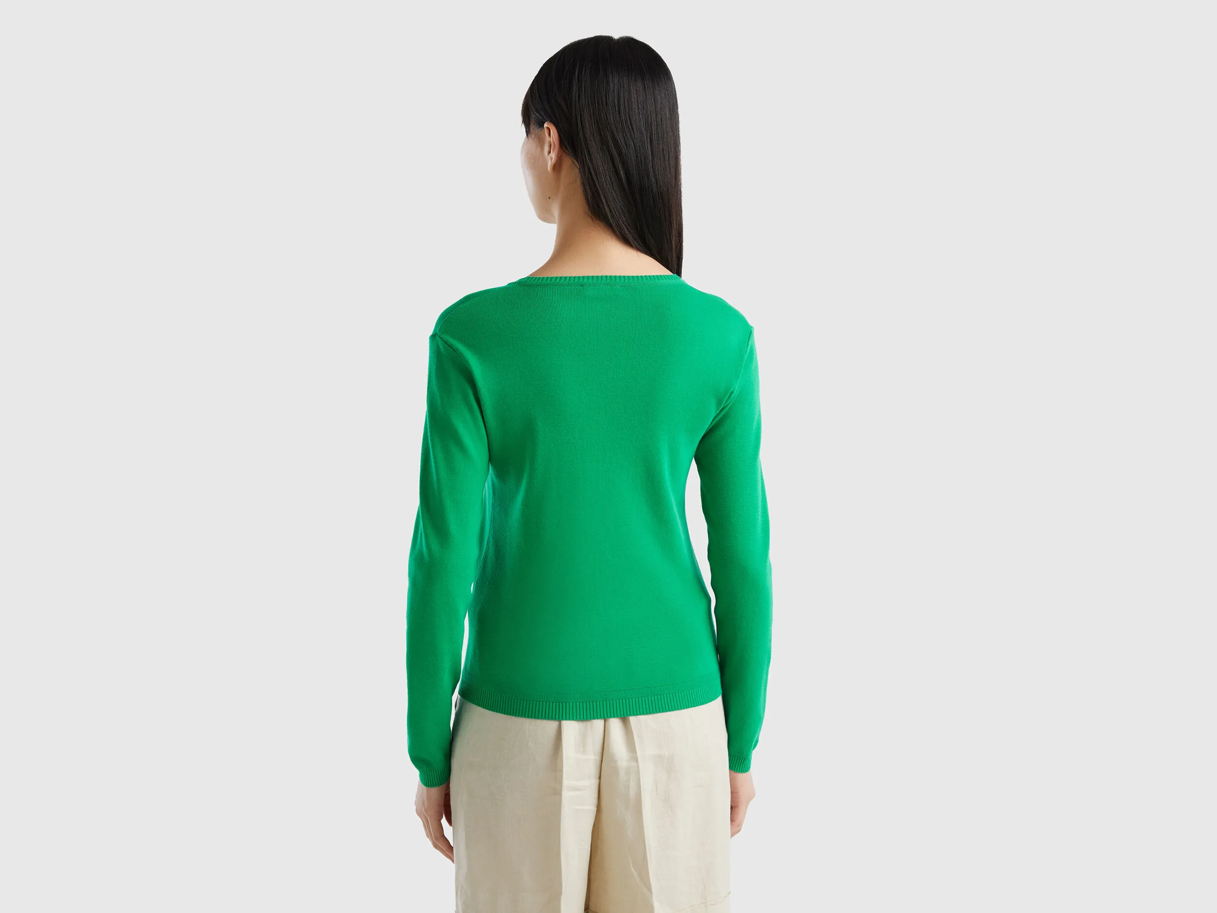 Jersey de cuello redondo de 100 % algodón