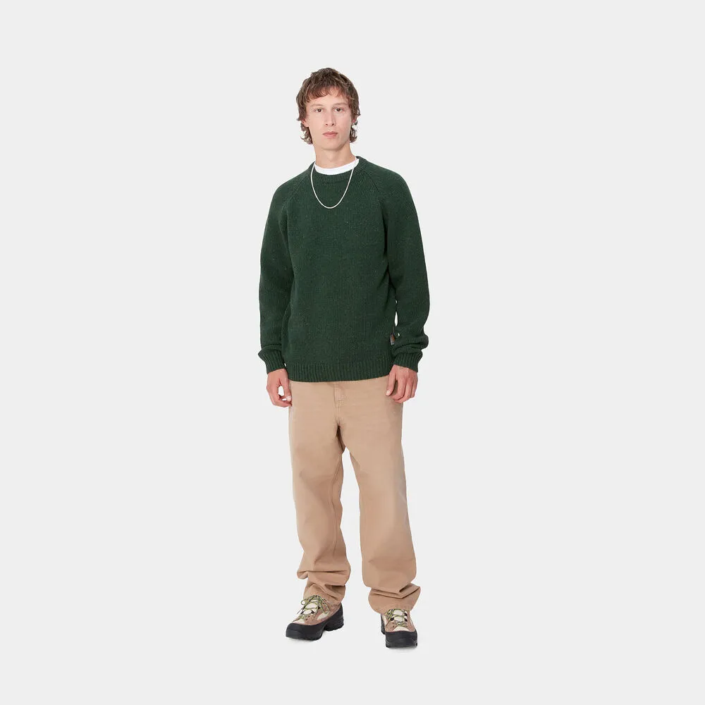 Jersey Verde Carhartt Anglistic Sweater Speckled Sycamore Tree XS