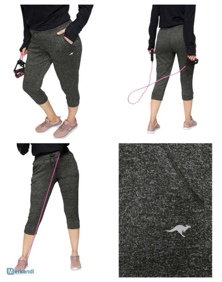 KangaROOS 3/4 pantalones mujer jogging pantalones gris