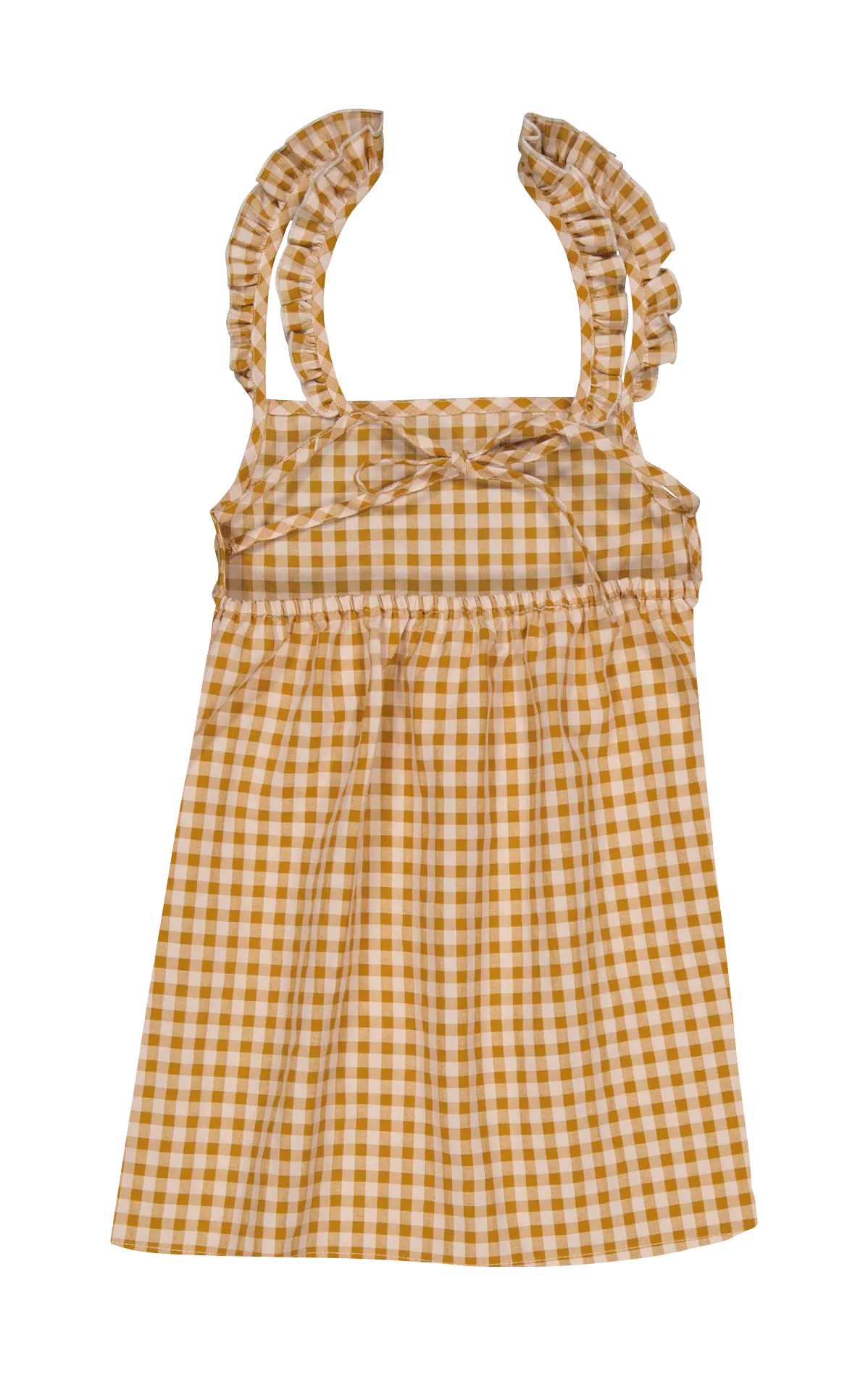 LARA  VESTIDO CORTO VICHY DE MEZCLA DE ALGODóN EN NARANJA