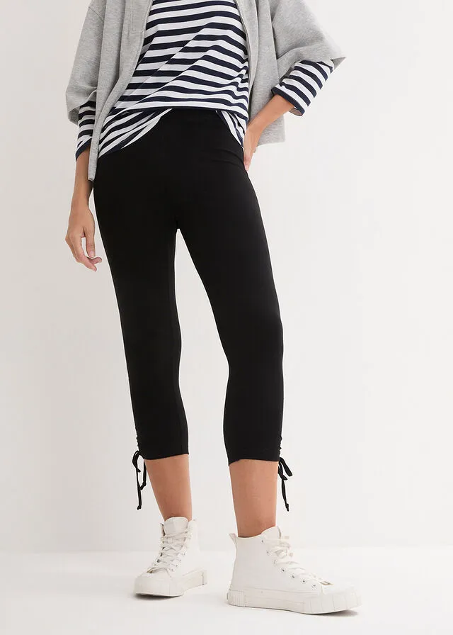 LEGGINGS CAPRI CON FRUNCIDOS (2 UNIDADES) BLANCONEGRO