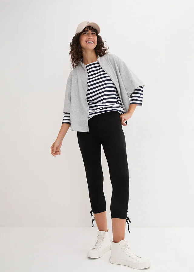 LEGGINGS CAPRI CON FRUNCIDOS (2 UNIDADES) BLANCONEGRO