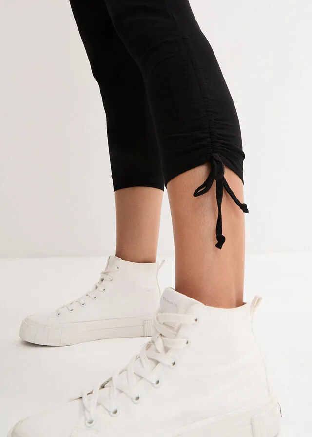 LEGGINGS CAPRI CON FRUNCIDOS (2 UNIDADES) BLANCONEGRO