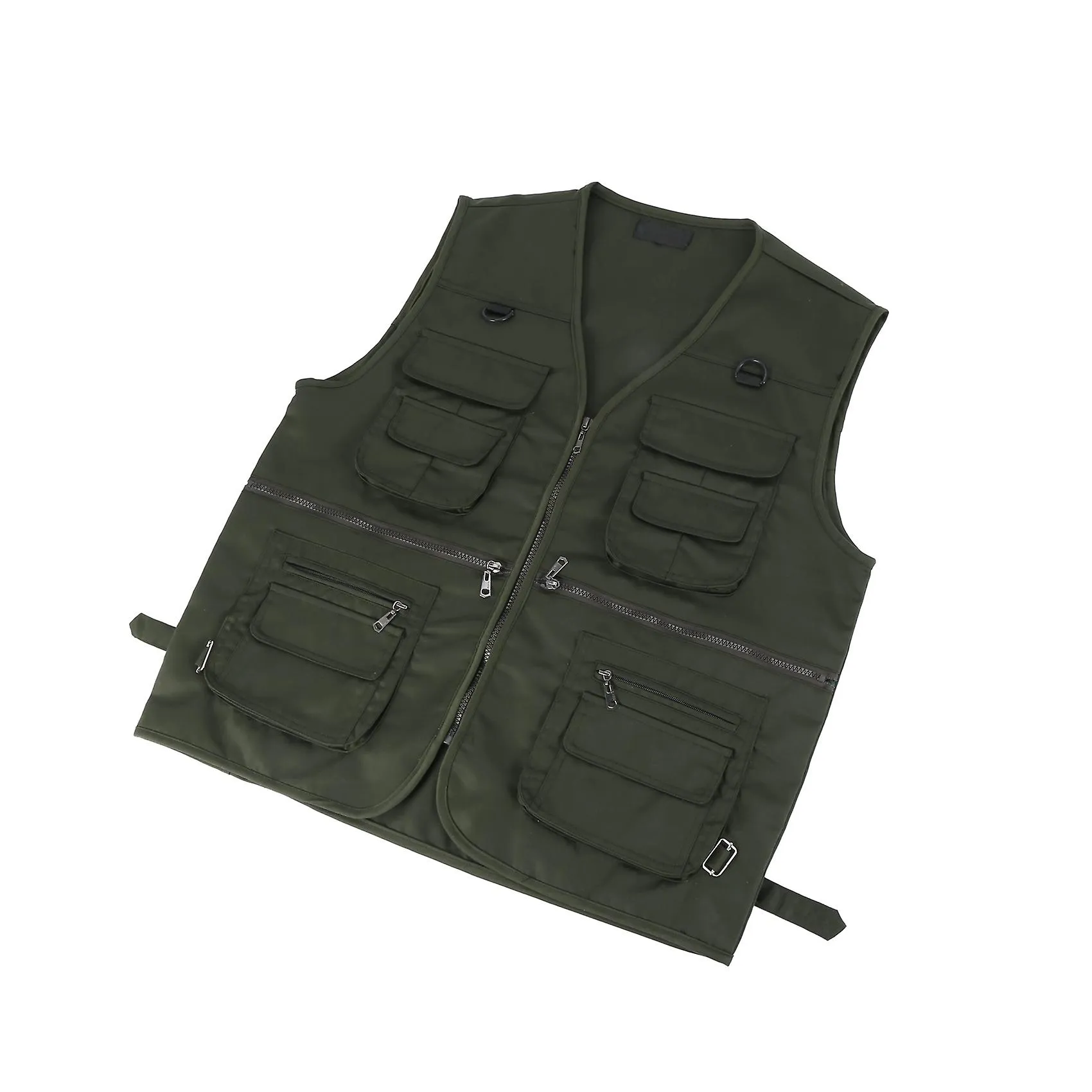 MEN'S FISHING VEST WITH MULTIPOCKET ZIP FOR PHOTOGRAPHY / HUNTING / TRAVEL OUTDOOR SPORT  GREEN