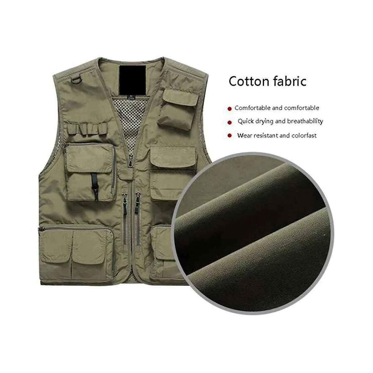 Men's Multifunctional Fishing Vest Mesh Loose Jacket Outdoor Multi Pocket Photography Fisherman Ves