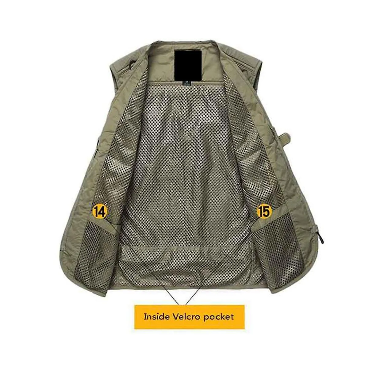 Men's Multifunctional Fishing Vest Mesh Loose Jacket Outdoor Multi Pocket Photography Fisherman Ves