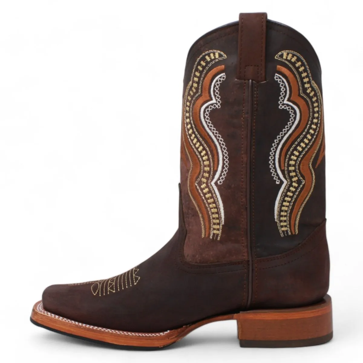 Men's Black Floater Square Toe Boots
