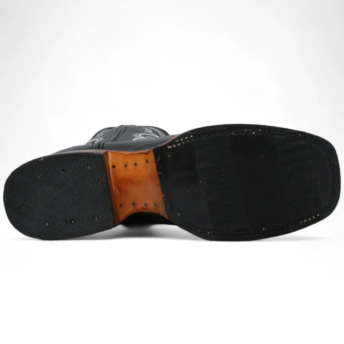 Men's Black Floater Square Toe Boots