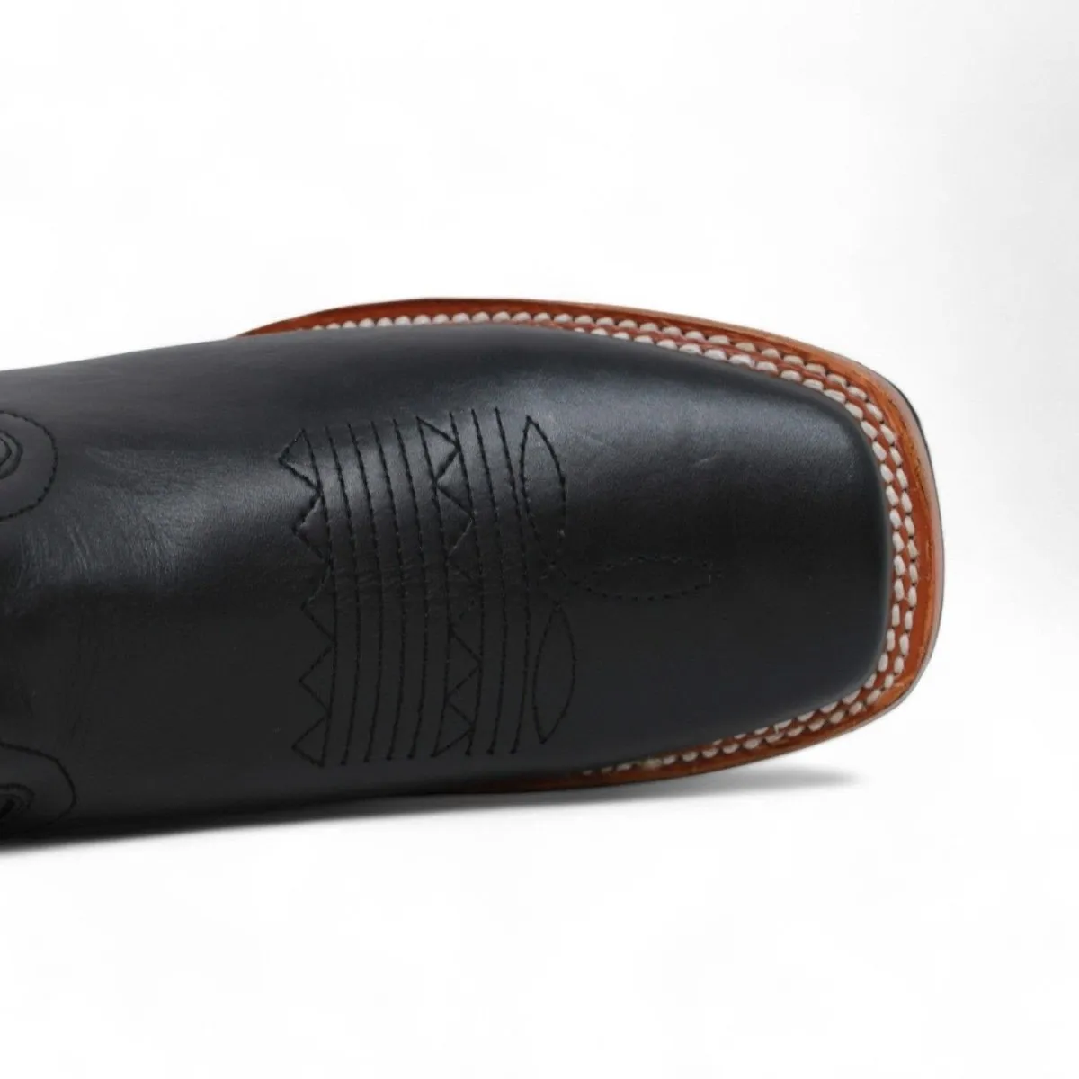 Men's Black Floater Square Toe Boots