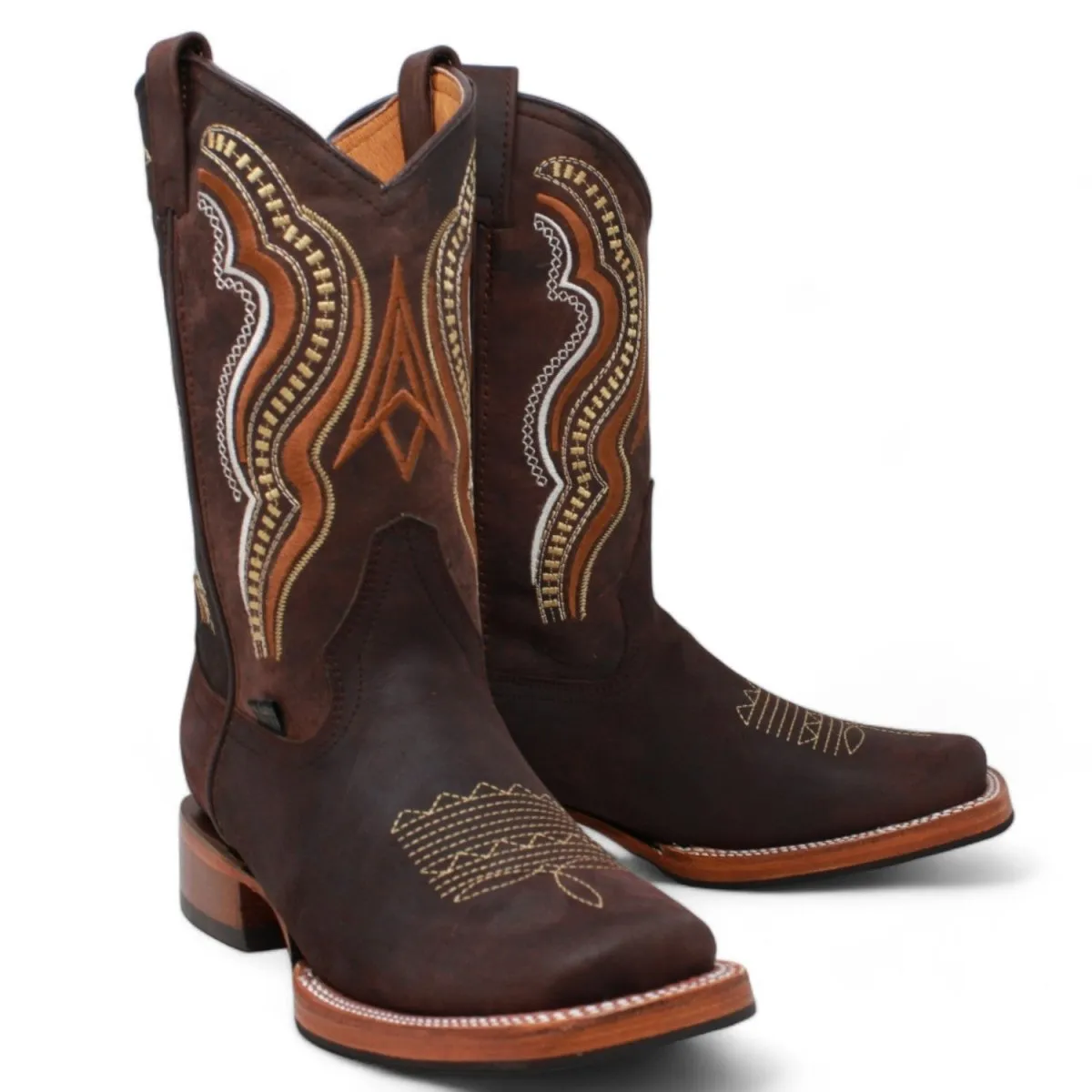 Men's Black Floater Square Toe Boots