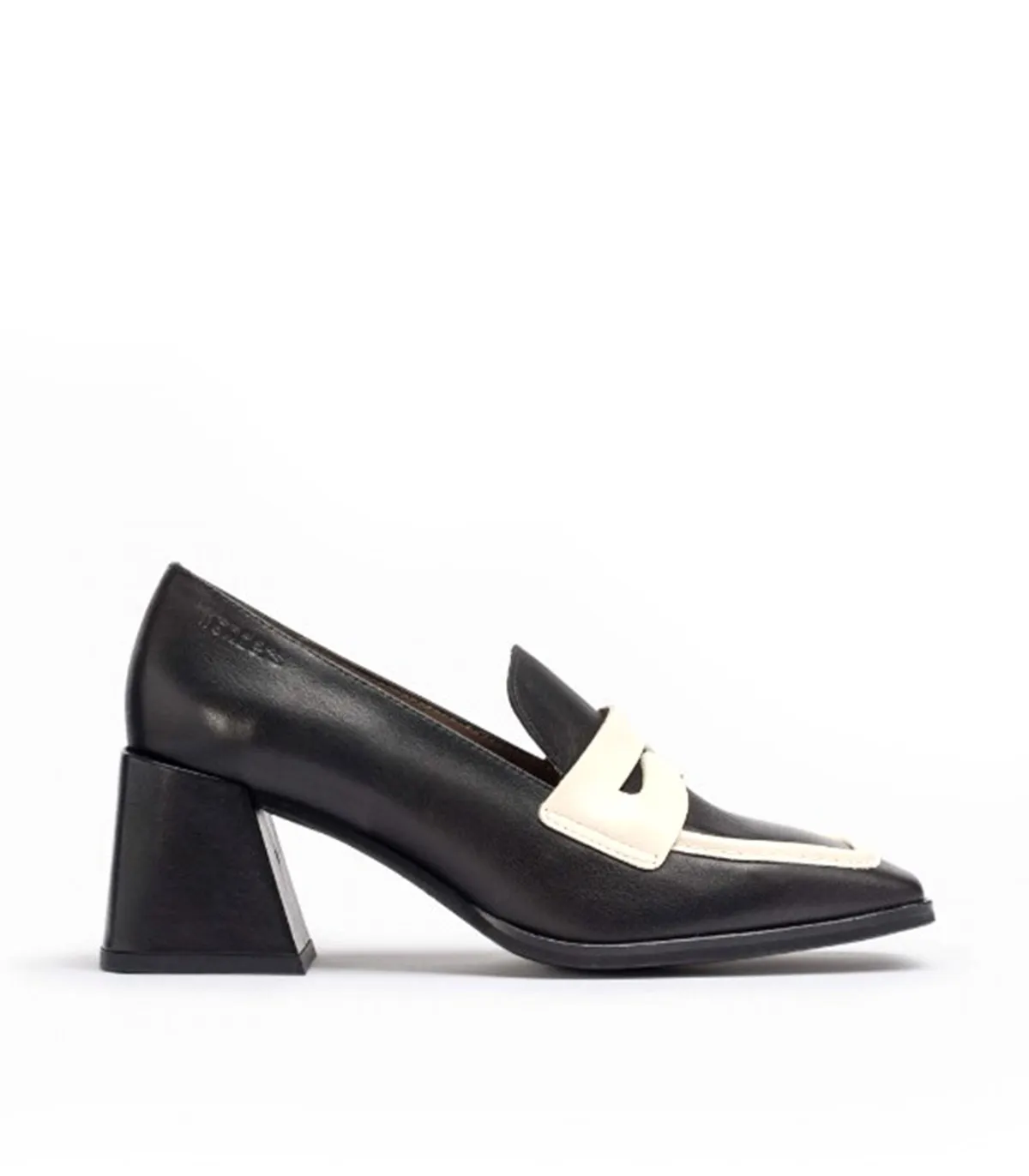 MOCASINES BICOLOR MUJER TACÓN H4351 NEGRO