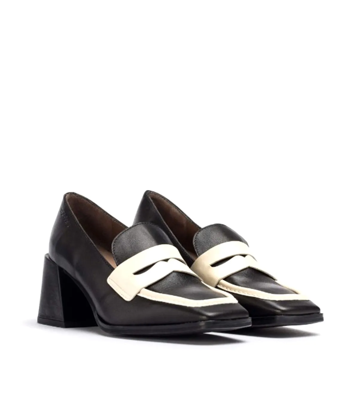 MOCASINES BICOLOR MUJER TACÓN H4351 NEGRO