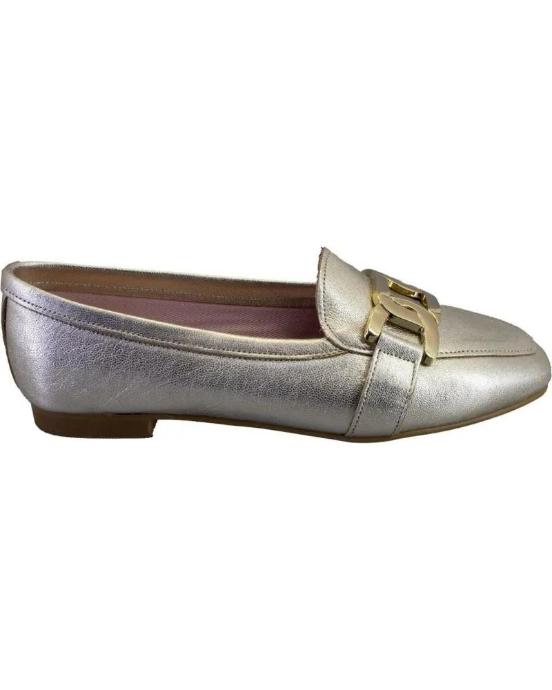 Mocasines   de Mujer EUFORIA LOTO MOCASINES PLANOS DE MUJER PIEL  PLATINO