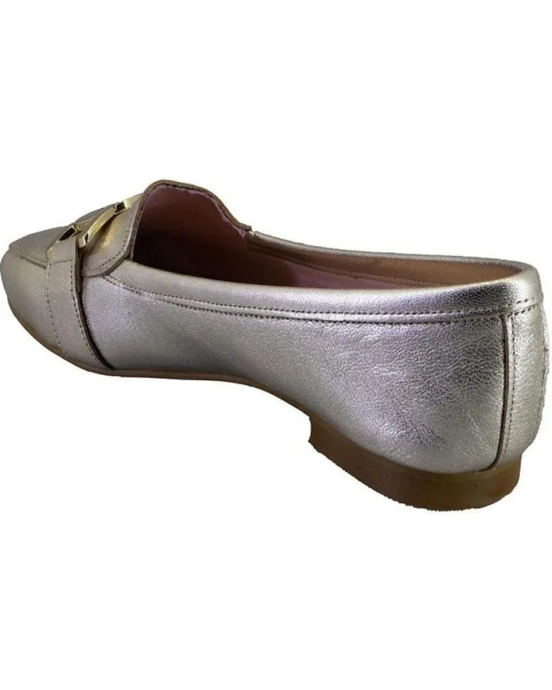 Mocasines   de Mujer EUFORIA LOTO MOCASINES PLANOS DE MUJER PIEL  PLATINO
