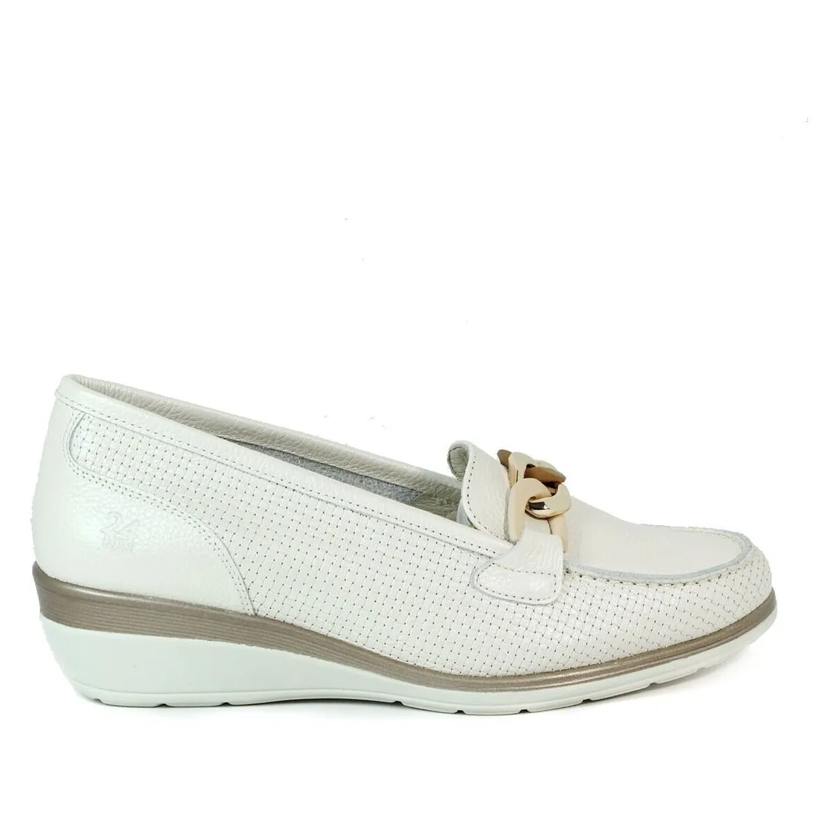 MOCASINES DE PIEL PARA MUJER 24HRS 25967 BEIGE