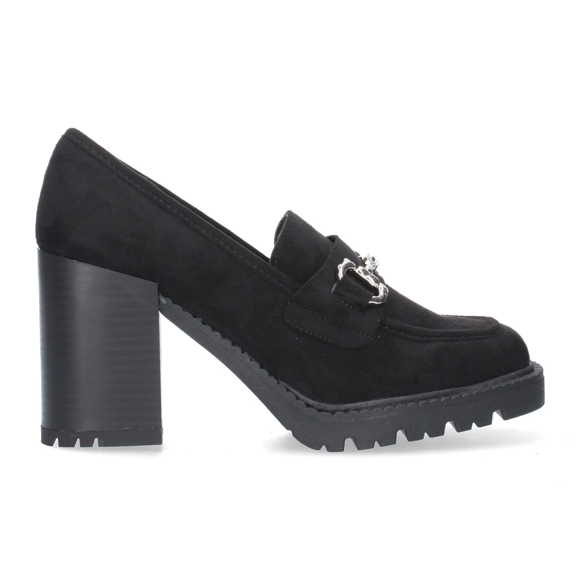 MOCASINES DE TACóN MEDIO MUJER COLOR NEGRO S2498