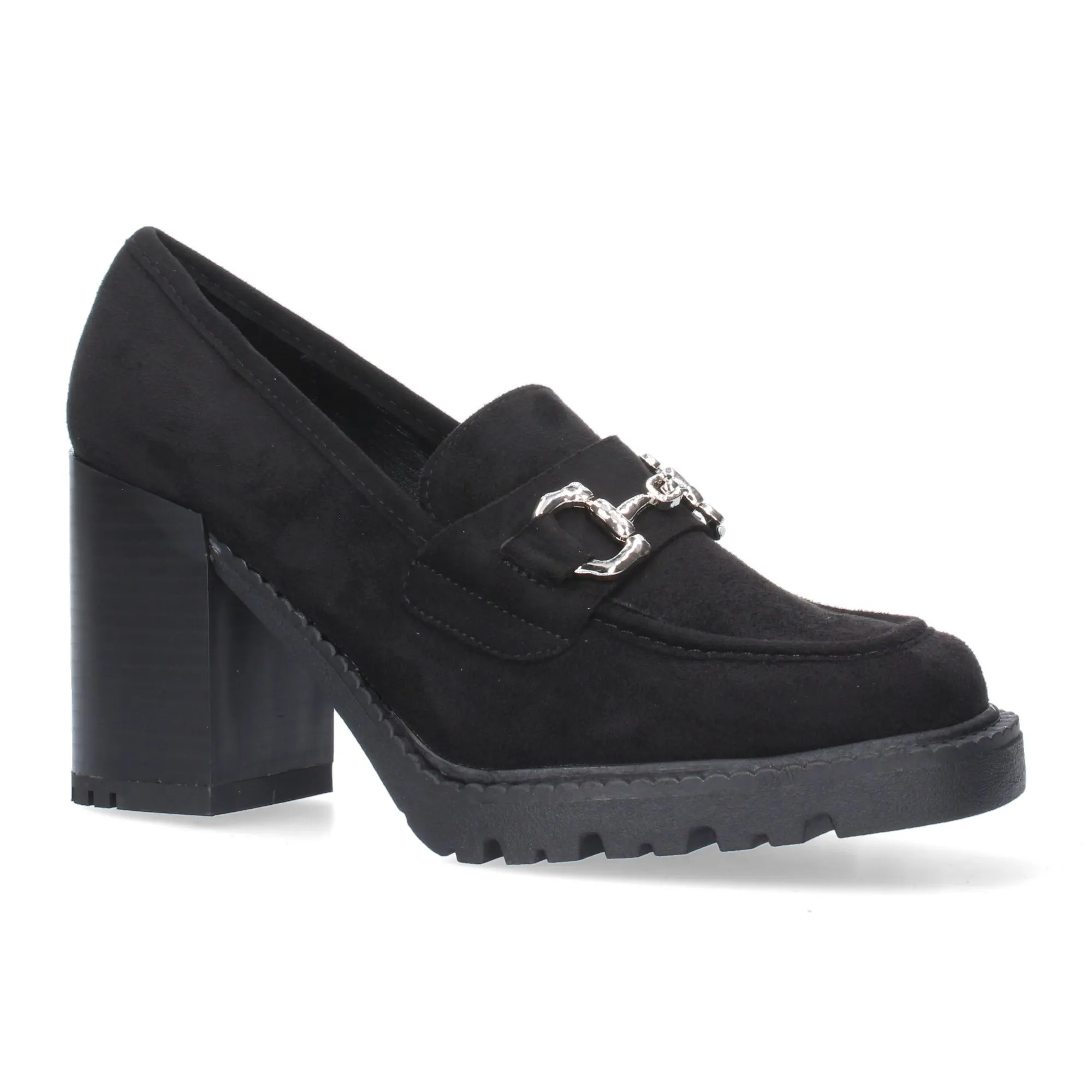 MOCASINES DE TACóN MEDIO MUJER COLOR NEGRO S2498