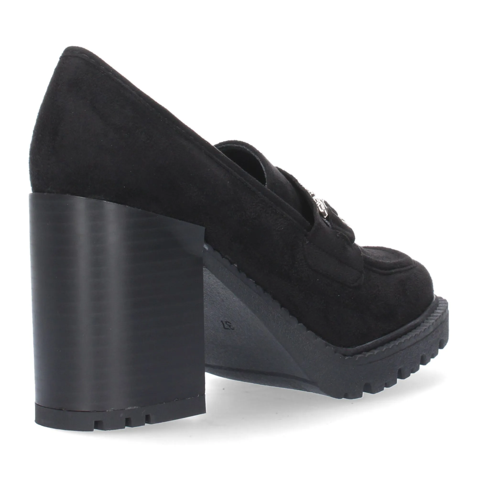 MOCASINES DE TACóN MEDIO MUJER COLOR NEGRO S2498