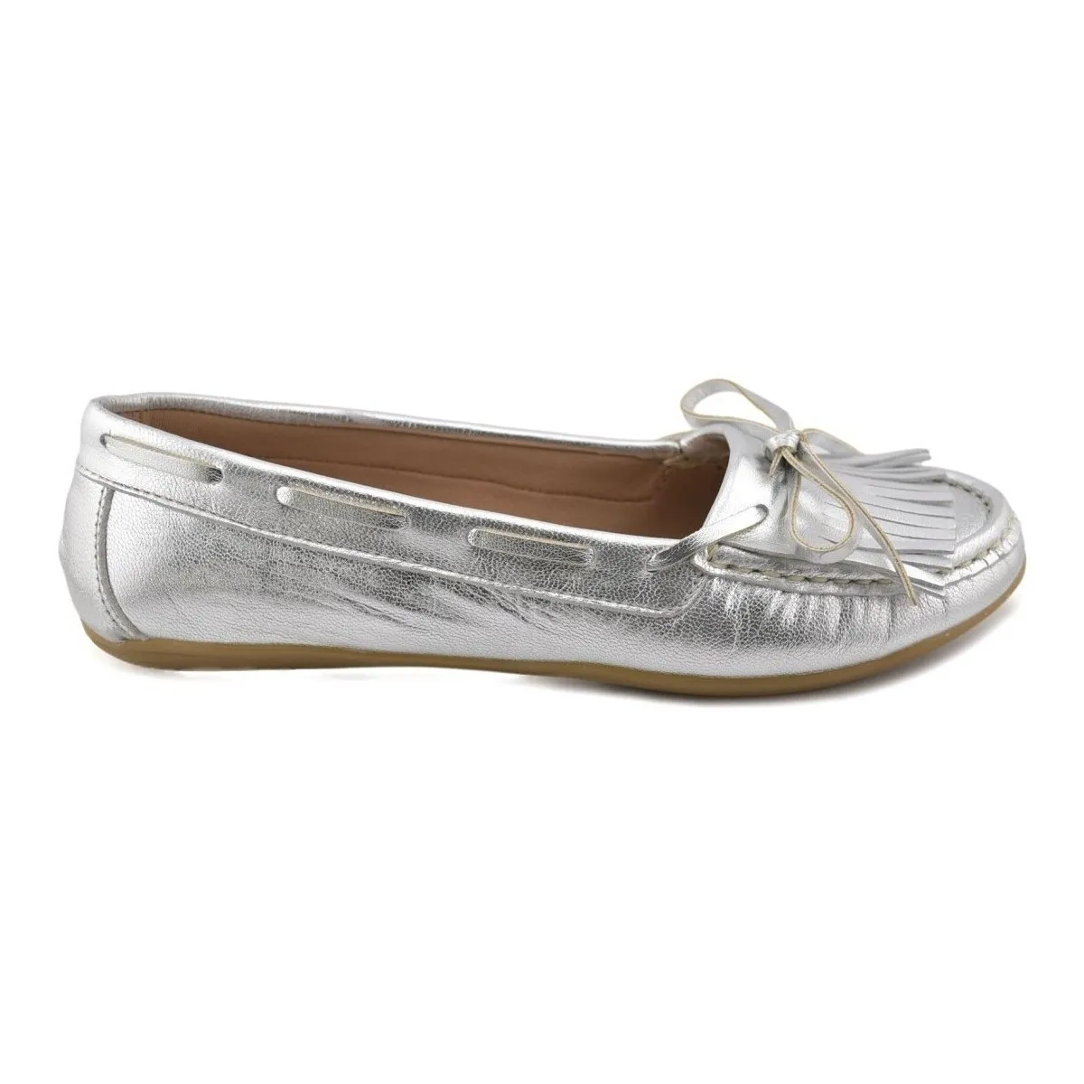 Mocasines Kiovas plateadas de piel by
