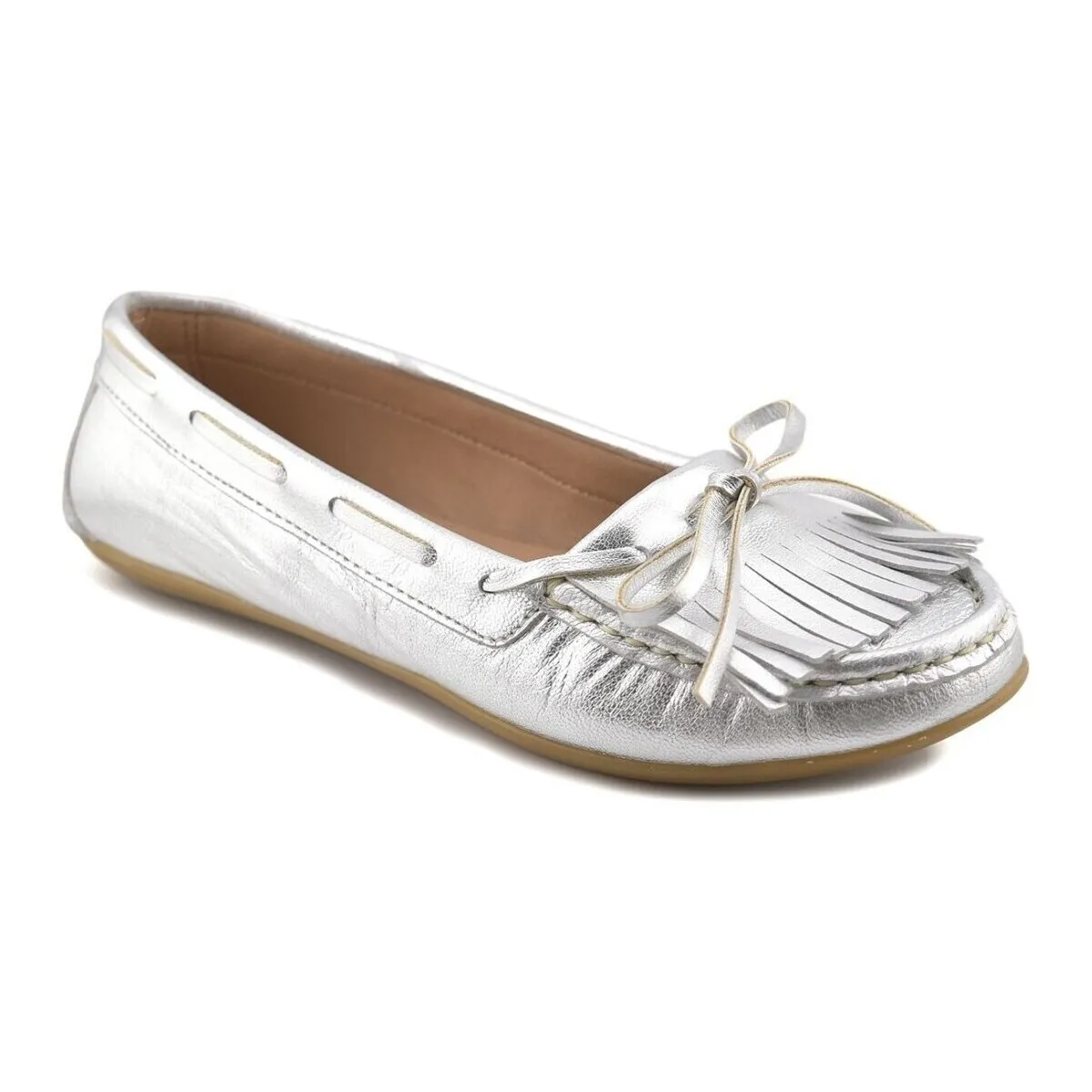 Mocasines Kiovas plateadas de piel by