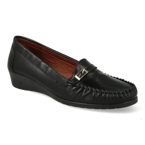 MOCASINES MUJER CUÑA NEGRO MOD. MARION