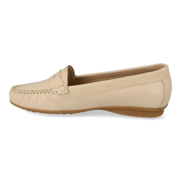 MOCASINES MUJER PLANOS MOD. SELMA BEIGE